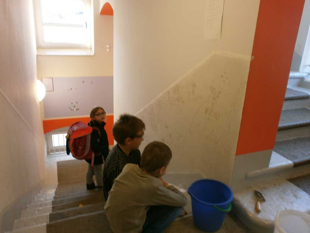 Gestaltung Treppenhaus Hort Montessorischule Bautzen 2013